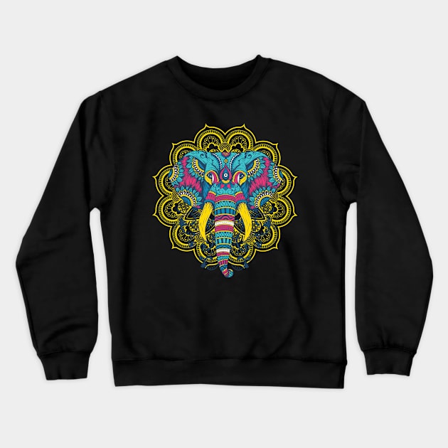 Mandala Elephant Crewneck Sweatshirt by EarlAdrian